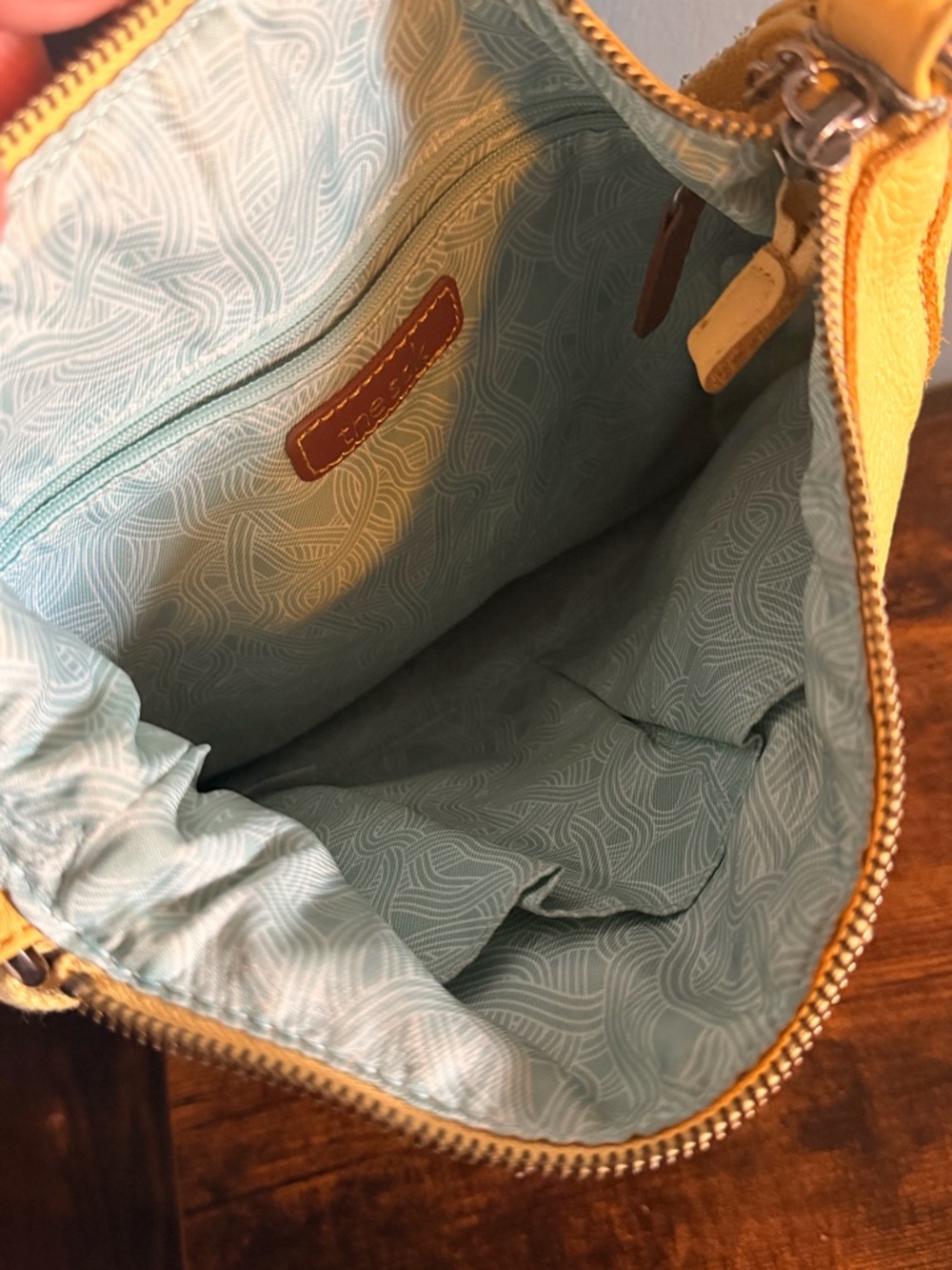 The Sak Buttercup Yellow Pebble Leather Crossbody Bag with Front Zip Pocket - Picture 7 of 11